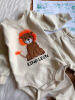 ست بادی شلوار نخ پنبه شیر کوچولو🥳 - Image 2