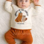 بلوز و شلوار نخ پنبه اسپرت خرس و سنجاب😇