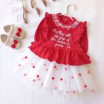 بلوز و دامن دخترونه یلدایی مدل الینا👧ارسال 30 ابان - Image 3