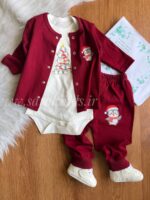 سه تکه نخ پنبه اسپرت 🥳طرح پنگوئن قرمز - Image 2