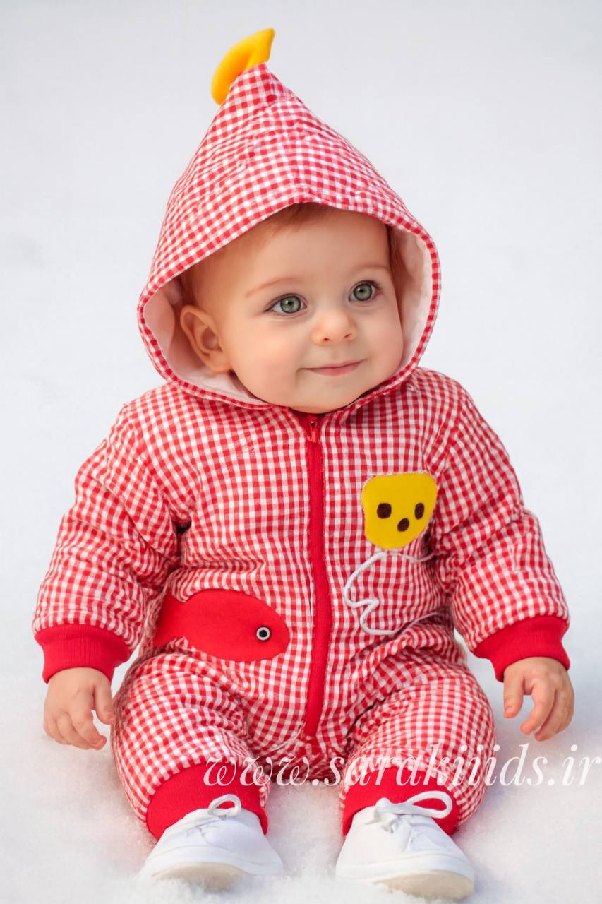 SK55378.7 سرهمی کاپشنی داخل خز طرح ماهی - Image 1