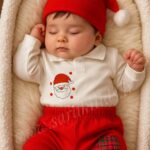 بادی شلوار لباس نوزادی بابانوئل(ارسال 15 آذر)