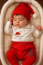 بادی شلوار لباس نوزادی بابانوئل(ارسال 15 آذر)