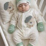 هفت تکه نخ پنبه تکه دوزی خرس عینکی کلاهدار🥰