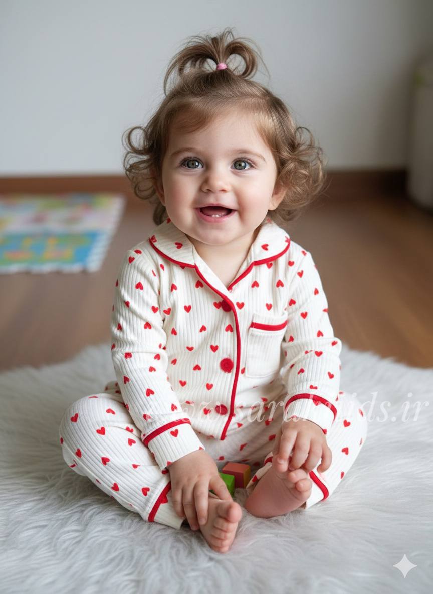 SK72536 ست بلوز وشلوار قلبی😍 - Image 1