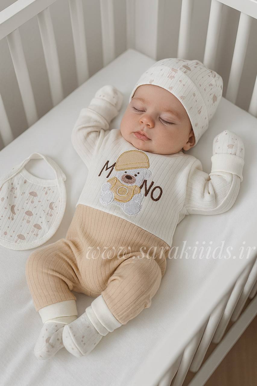 SK74956 هفت تکه نخ پنبه بیمارستانی🥰(طرح خرس) - Image 1