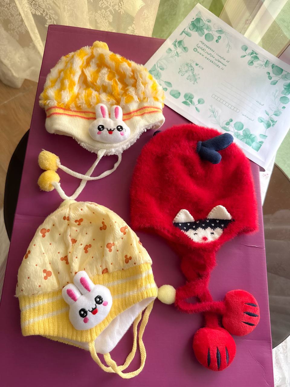 SK81362 کلاه عروسک دار وارداتی😍 - Image 1