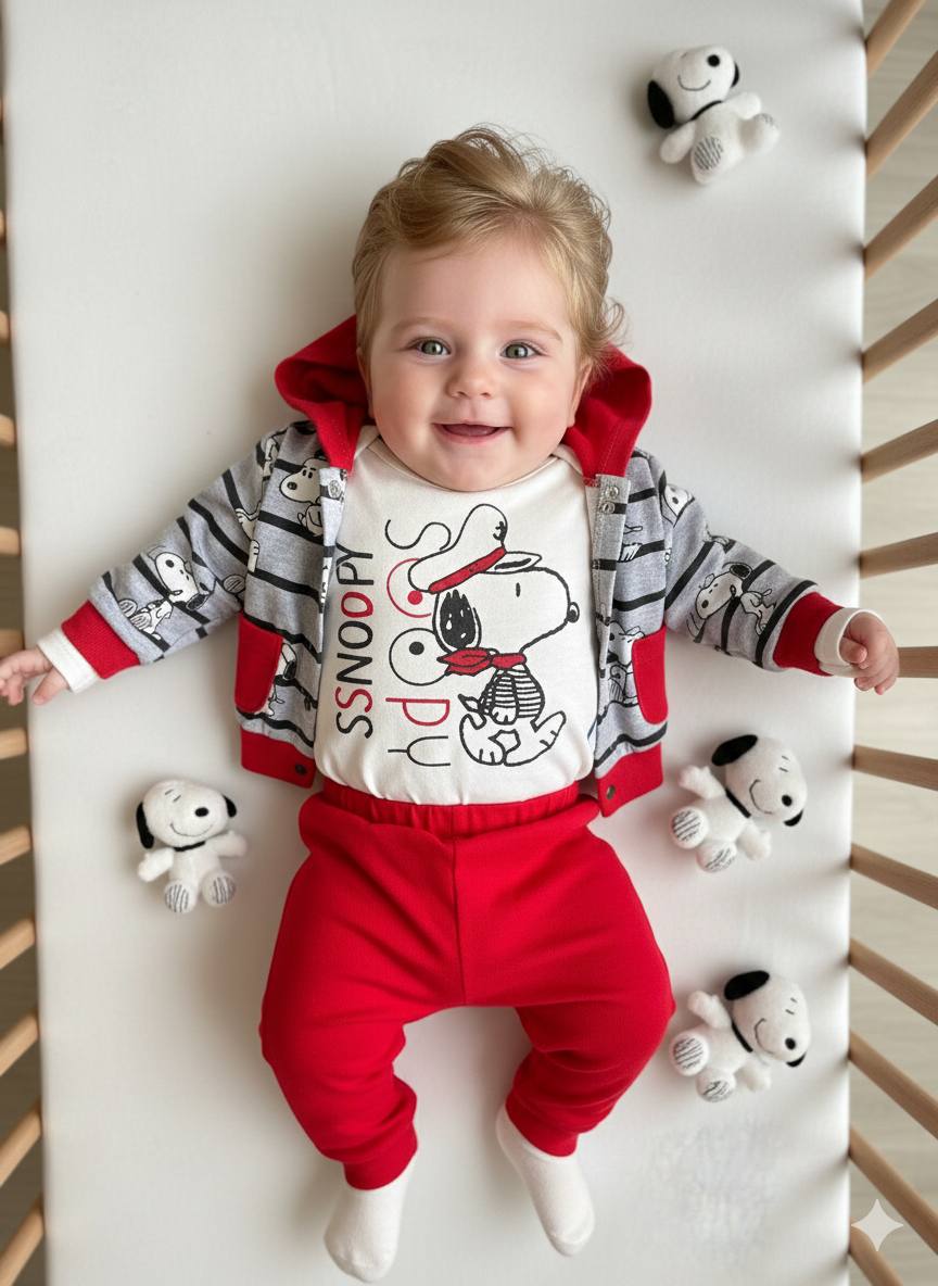 SK16117 سه تکه اسنوپی (Snoopy) 😍برند ترک🇹🇷elci - Image 1