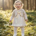 سارافون بافت با ژاکت بافت دخترانه