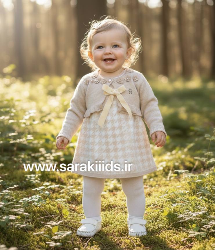 SK83166.2 سارافون بافت با ژاکت بافت دخترانه - Image 1