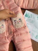 سرهمی زمستانی نوزادی مدل گربه‌ای با خز نرم – صورتی ملایم - Image 6