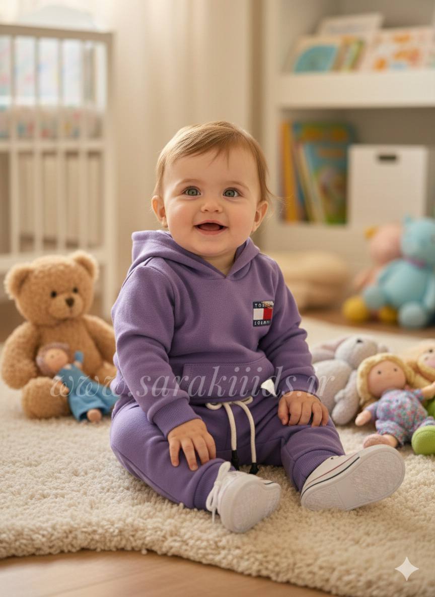 SK48572 هودی و شلوار Tommy (بنفش) - Image 1