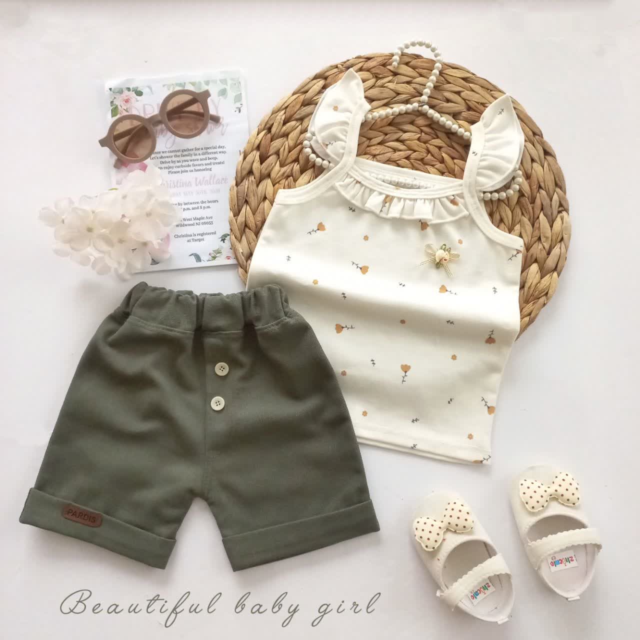 SK66755 تاپ شلوارک سبز دخترانه مدل ملینا (ارسال ۱۵ و ۳۰ ماه بسته به زمان ثبت ) - Image 1