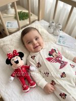 سرهمی نوزادی نخ پنبه طرح آدیداس سرخ آبی - Image 2