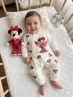 سرهمی نوزادی نخ پنبه طرح آدیداس سرخ آبی