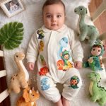 سرهمی نوزادی نخ پنبه طرح دایناسور