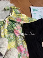 تاب زرد با شلوارک پارچه ای مشکی - Image 3