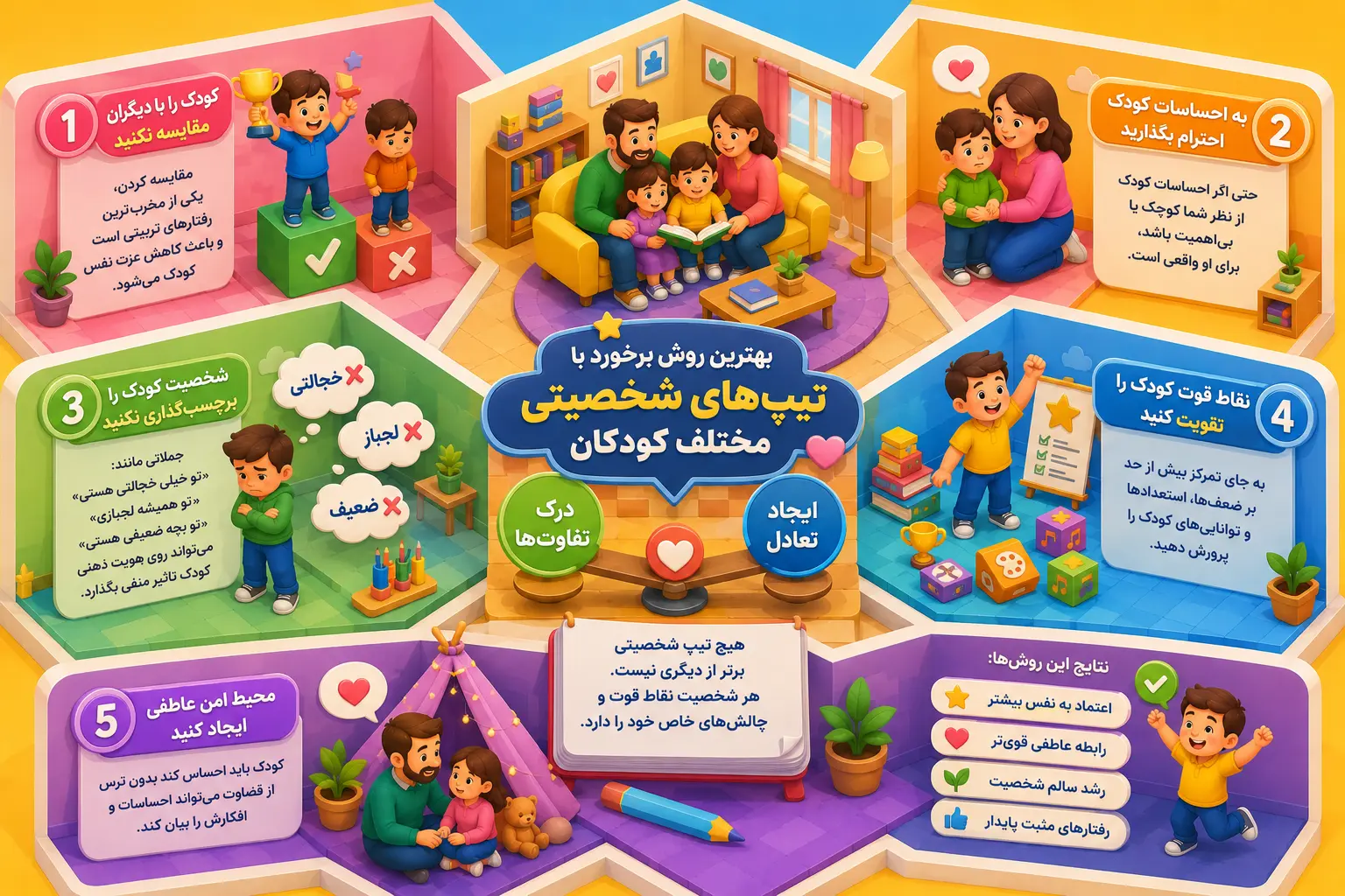 کودک شما چه تیپ شخصیتی دارد؟ آشنایی با انواع شخصیت کودکان و روش صحیح تربیت