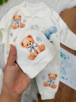 سرهمی نخ پنبه طرح تدی (آبی) - Image 3