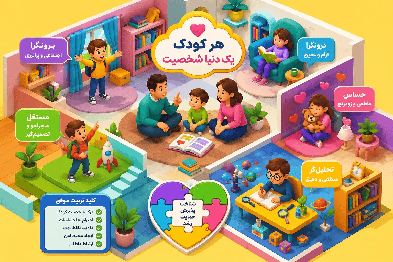 کودک شما چه تیپ شخصیتی دارد؟ آشنایی با انواع شخصیت کودکان و روش صحیح تربیت