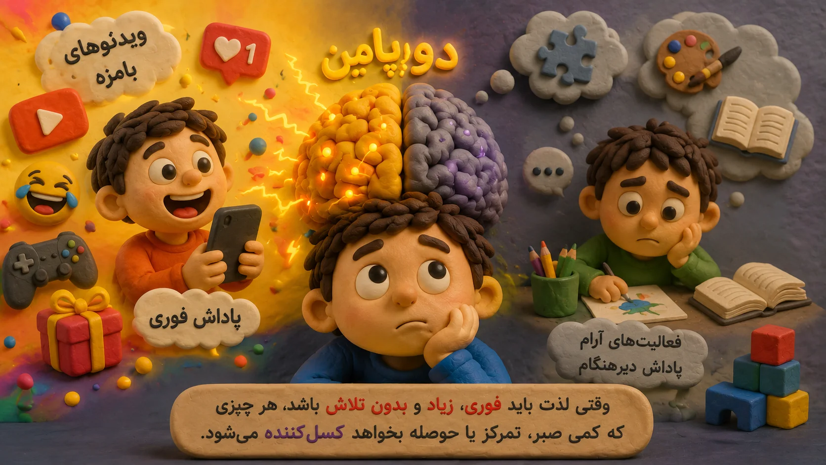 چرا کودکان زود حوصلهشان سر میرود؟ تأثیر دوپامین، موبایل و سرگرمیهای سریع بر مغز کودک