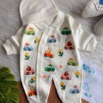 سرهمی نخ پنبه طرح ماشین و گل