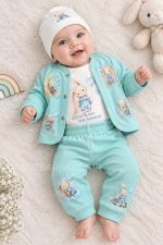 سه تکه دو رنگ نخ پنبه طرح خرگوشی - تصویر 4